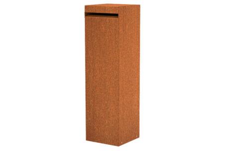 Cortenstaal brievenbus 35x35x120cm Brievenbus Nox Cortenstaal 35x35x120cm