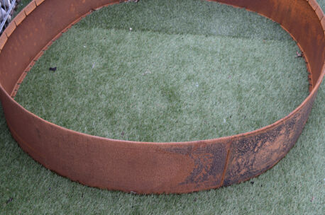 CorTen staal flexline 216x24x0.34 cm incl 5 nagels, 2 paaltjes, 4 sch