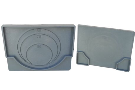 afvoer begin-eind 10cm hoog afvoergeul Begin/eindstuk ø50/70/80 ( 10 cm hoogte)