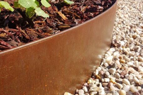 Verhoogde borderrand corten CorTen staal flexline 216x24x0.34 cm incl 5 nagels, 2 paaltjes, 4 sch
