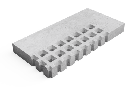 Brutal Grijs 125x62,5x12 cm  Boord links hoekstuk