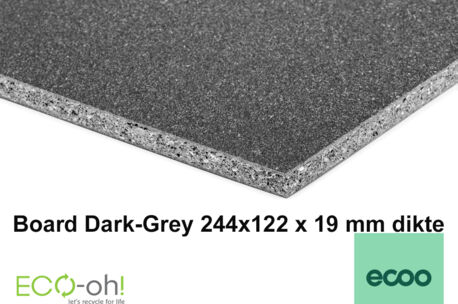 Kunststof plaat  dark-grey 19mm x 122cm x 244 cm