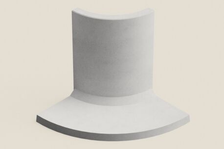 curved_outside_90 Keermuur Gebogen 90° Outside 100x850x150 cm