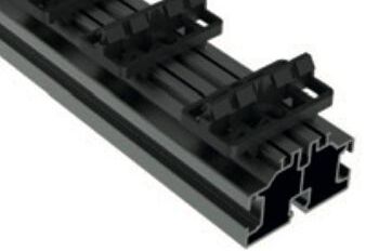 Grad  onderligger aluminium met clips  396x6.3x3.9 cm 2 m/m&sup2; essen